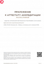 Приложение к аттестату аккредитациии